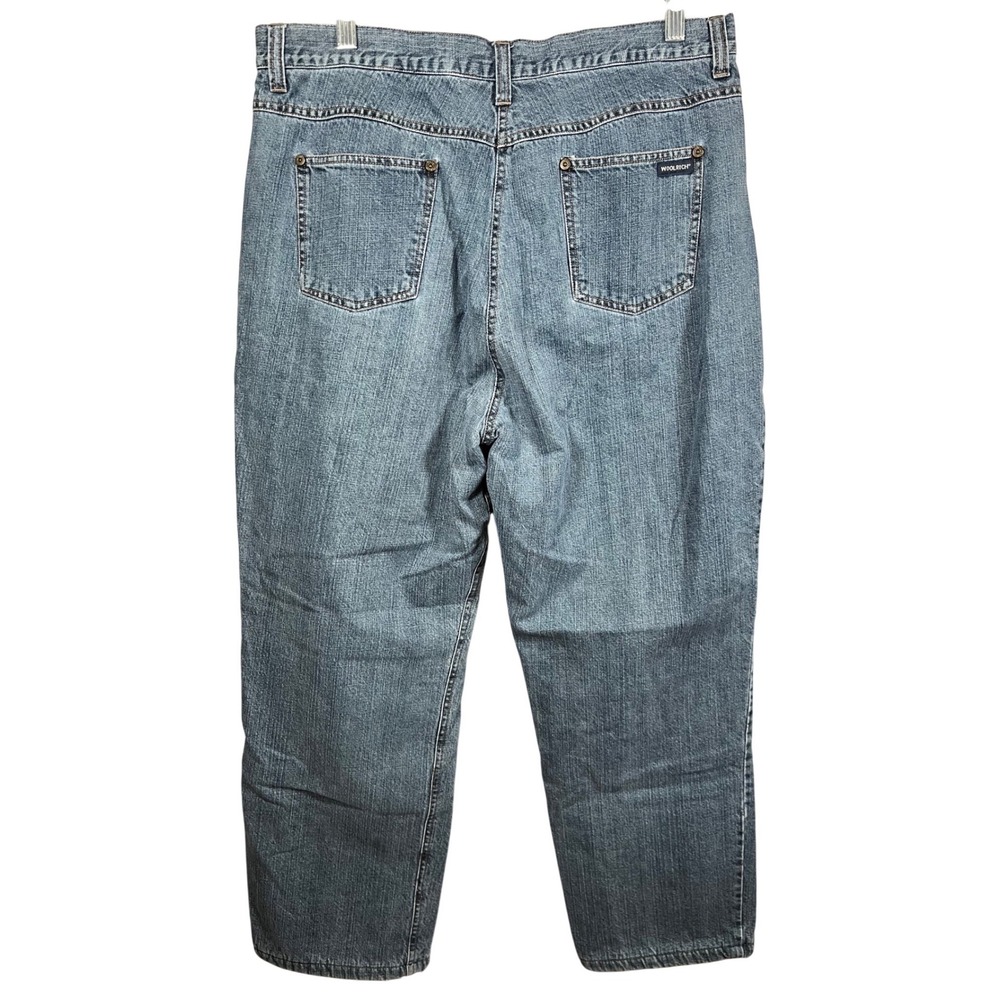 Woolrich Mens Fleece Lined Denim Jeans Medium Wash Straight Leg Blue 33x25.5 - Picture 9 of 11